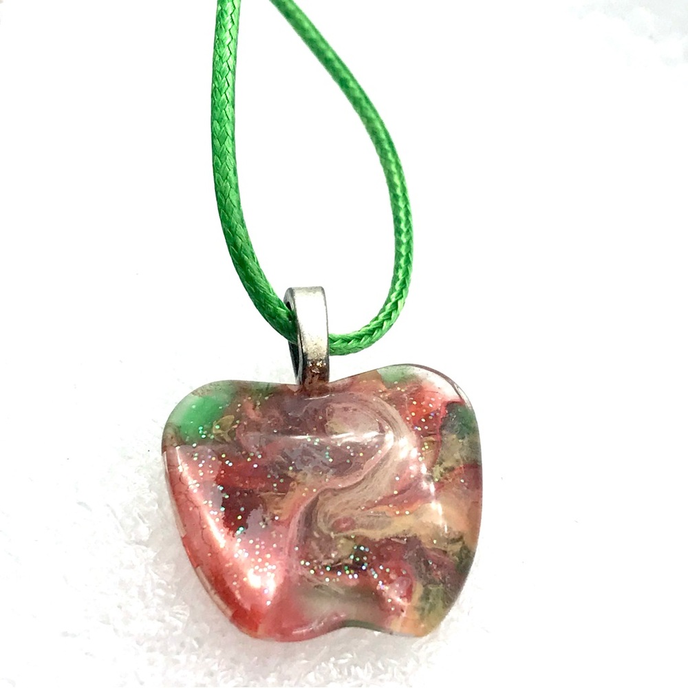 Handmade necklace Apple pendant comes with cord NSN display